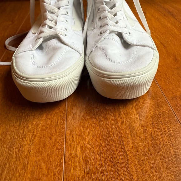 Vans SK8 High Top Skateboard Men 8.5 Women 10 White Canvas Sneakers Shoes 721356 - Picture 5 of 10